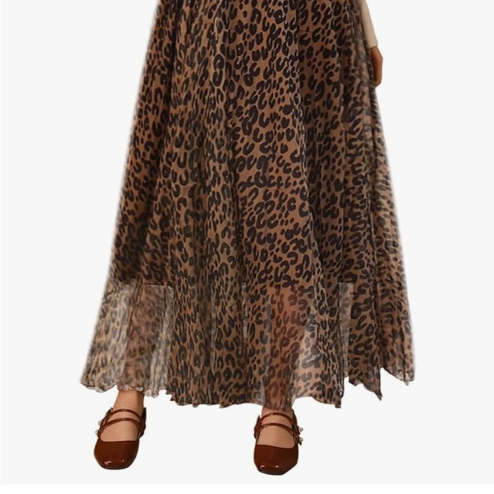 Leopard Print Maxi Skirt